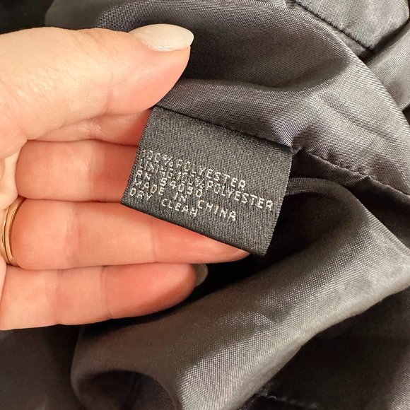 Kasper Black Long Trench Coat Size 6 - Picture 6 of 6